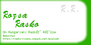 rozsa rasko business card